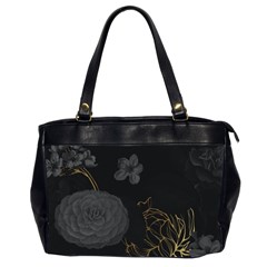 Dark And Gold Flower Patterned Oversize Office Handbag (2 Sides) by Grandong