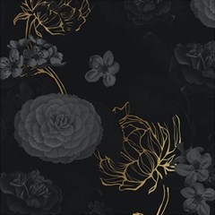 Dark And Gold Flower Patterned Play Mat (square) by Grandong