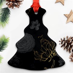 Dark And Gold Flower Patterned Ornament (christmas Tree) 