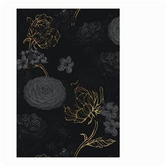 Dark And Gold Flower Patterned Small Garden Flag (two Sides) by Grandong