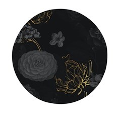 Dark And Gold Flower Patterned Mini Round Pill Box (pack Of 3) by Grandong