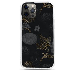 Dark And Gold Flower Patterned Iphone 12 Pro Max Tpu Uv Print Case by Grandong