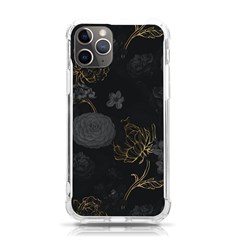 Dark And Gold Flower Patterned Iphone 11 Pro 5 8 Inch Tpu Uv Print Case by Grandong