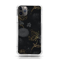 Dark And Gold Flower Patterned Iphone 11 Pro Max 6 5 Inch Tpu Uv Print Case by Grandong