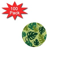 Seamless Pattern Of Monstera Leaves For The Tropical Plant Background 1  Mini Buttons (100 pack) 