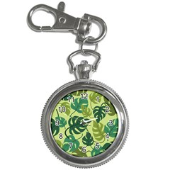 Seamless Pattern Of Monstera Leaves For The Tropical Plant Background Key Chain Watches