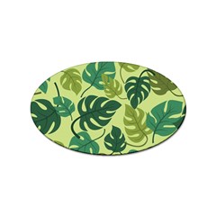 Seamless Pattern Of Monstera Leaves For The Tropical Plant Background Sticker Oval (10 pack)