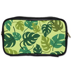 Seamless Pattern Of Monstera Leaves For The Tropical Plant Background Toiletries Bag (One Side)