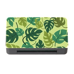 Seamless Pattern Of Monstera Leaves For The Tropical Plant Background Memory Card Reader with CF