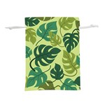 Seamless Pattern Of Monstera Leaves For The Tropical Plant Background Lightweight Drawstring Pouch (L) Front