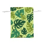 Seamless Pattern Of Monstera Leaves For The Tropical Plant Background Lightweight Drawstring Pouch (L) Back