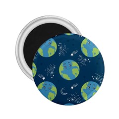 Seamless Pattern Cartoon Earth Planet 2 25  Magnets by Grandong