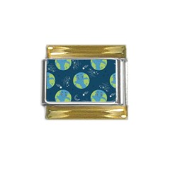 Seamless Pattern Cartoon Earth Planet Gold Trim Italian Charm (9mm) by Grandong