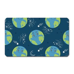 Seamless Pattern Cartoon Earth Planet Magnet (rectangular) by Grandong