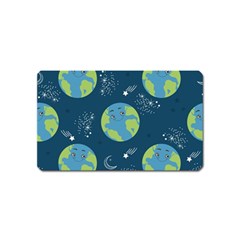 Seamless Pattern Cartoon Earth Planet Magnet (name Card) by Grandong