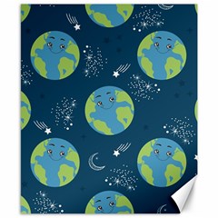 Seamless Pattern Cartoon Earth Planet Canvas 8  X 10  by Grandong