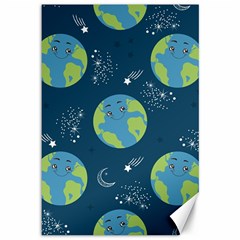 Seamless Pattern Cartoon Earth Planet Canvas 12  X 18  by Grandong