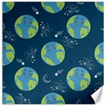 Seamless Pattern Cartoon Earth Planet Canvas 16  x 16  15.2 x15.41  Canvas - 1