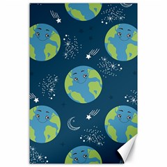 Seamless Pattern Cartoon Earth Planet Canvas 24  X 36  by Grandong