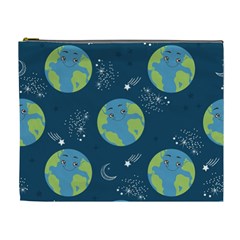 Seamless Pattern Cartoon Earth Planet Cosmetic Bag (xl) by Grandong