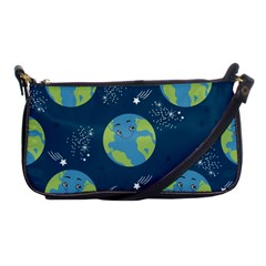 Seamless Pattern Cartoon Earth Planet Shoulder Clutch Bag by Grandong