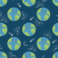 Seamless Pattern Cartoon Earth Planet Play Mat (square) by Grandong