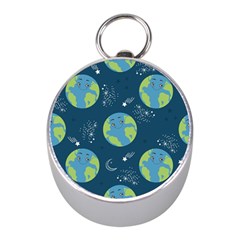 Seamless Pattern Cartoon Earth Planet Mini Silver Compasses by Grandong