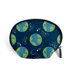 Seamless Pattern Cartoon Earth Planet Accessory Pouch (small) by Grandong