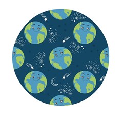 Seamless Pattern Cartoon Earth Planet Mini Round Pill Box (pack Of 3) by Grandong