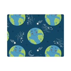 Seamless Pattern Cartoon Earth Planet Premium Plush Fleece Blanket (mini) by Grandong