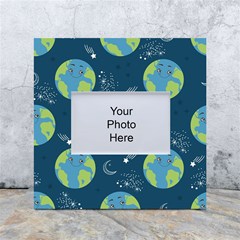 Seamless Pattern Cartoon Earth Planet White Box Photo Frame 4  X 6  by Grandong