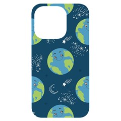 Seamless Pattern Cartoon Earth Planet Iphone 14 Pro Black Uv Print Case by Grandong