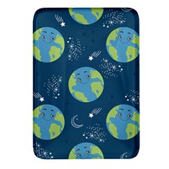 Seamless Pattern Cartoon Earth Planet Rectangular Glass Fridge Magnet (4 Pack)