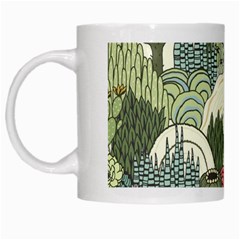 Playful Cactus Desert Landscape Illustrated Seamless Pattern White Mug by Grandong