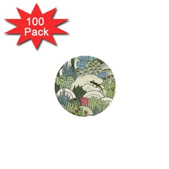 Playful Cactus Desert Landscape Illustrated Seamless Pattern 1  Mini Buttons (100 Pack)  by Grandong