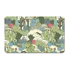 Playful Cactus Desert Landscape Illustrated Seamless Pattern Magnet (rectangular) by Grandong