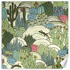 Playful Cactus Desert Landscape Illustrated Seamless Pattern Canvas 12  X 12  by Grandong