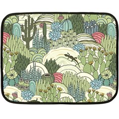 Playful Cactus Desert Landscape Illustrated Seamless Pattern Two Sides Fleece Blanket (mini) by Grandong