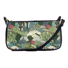 Playful Cactus Desert Landscape Illustrated Seamless Pattern Shoulder Clutch Bag by Grandong