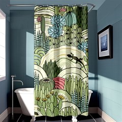 Playful Cactus Desert Landscape Illustrated Seamless Pattern Shower Curtain 36  X 72  (stall)  by Grandong