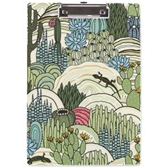 Playful Cactus Desert Landscape Illustrated Seamless Pattern A4 Acrylic Clipboard by Grandong