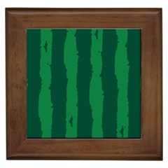 Green Seamless Watermelon Skin Pattern Framed Tile by Grandong