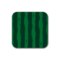 Green Seamless Watermelon Skin Pattern Rubber Coaster (square) by Grandong