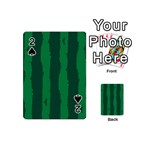 Green Seamless Watermelon Skin Pattern Playing Cards 54 Designs (Mini) Front - Spade2