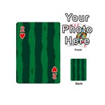 Green Seamless Watermelon Skin Pattern Playing Cards 54 Designs (Mini) Front - Heart2