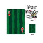 Green Seamless Watermelon Skin Pattern Playing Cards 54 Designs (Mini) Front - Heart6