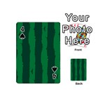 Green Seamless Watermelon Skin Pattern Playing Cards 54 Designs (Mini) Front - Spade4