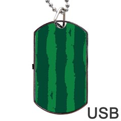 Green Seamless Watermelon Skin Pattern Dog Tag Usb Flash (one Side) by Grandong