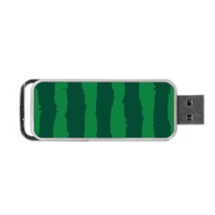 Green Seamless Watermelon Skin Pattern Portable Usb Flash (one Side) by Grandong