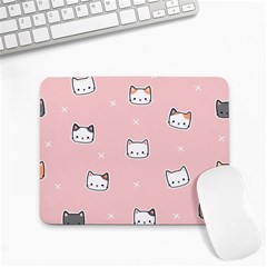 Cute Cat Cartoon Doodle Seamless Pink Pattern Small Mousepad by Grandong